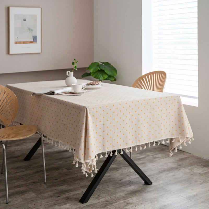 Bluejw Small Fresh Embroidered Linen Tablecloths for Home Use for Wedding Hotel Party Restaurant Events - Image 1